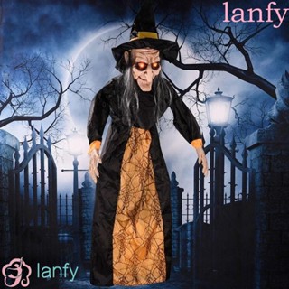 Lanfy พร็อพแม่มดไฟฟ้า มีไฟ LED สําหรับแขวนตกแต่งบ้าน วันฮาโลวีน