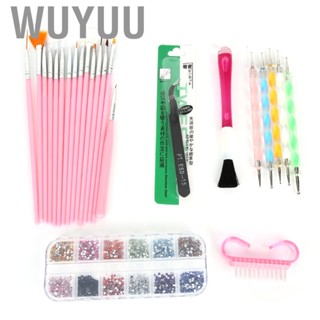 Wuyuu Nail Dotting Pen Rhinestones Decoration Art Brush Tin Foil Paper Manicure