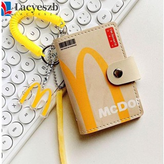 Lacyeszb กระเป๋าหนัง PU ลายการ์ตูน McDonalds สไตล์เกาหลี เรียบง่าย สําหรับใส่เหรียญ บัตรเครดิต ใบขับขี่