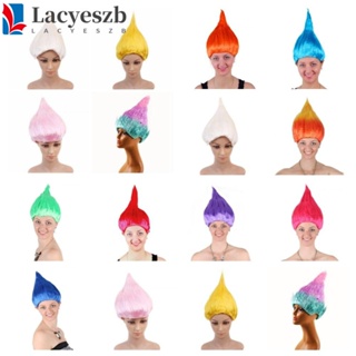 Lacyeszb วิกผมสังเคราะห์ ระบายอากาศ สีสดใส สําหรับปาร์ตี้ฮาโลวีน