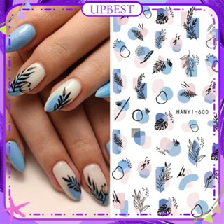 ♕ Nail Art 3d กาวติดเล็บสติกเกอร์สีน้ำสีฟ้าสีขาวฤดูใบไม้ผลิดอกไม้ Transfer การพิมพ์สติ๊กเกอร์รูปลอกอุปกรณ์ตกแต่งเล็บแต่งเล็บเครื่องมือสำหรับร้านเล็บ 17 แบบ UPBEST