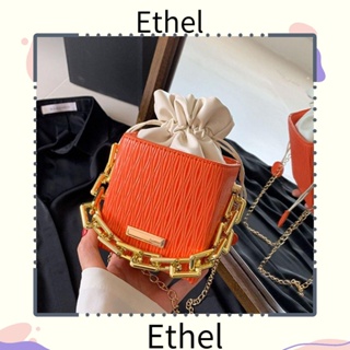 Ethel1 กระเป๋าถือ กระเป๋าสะพายไหล่ สะพายข้าง หนัง Pu ความจุสูง สีพื้น แฟชั่นสําหรับสตรี