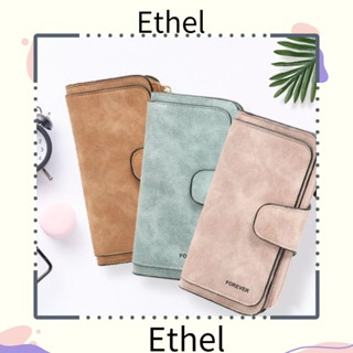 Ethel1 กระเป๋าสตางค์ใบยาว หนัง PU มีซิป หลายชั้น ความจุขนาดใหญ่ อเนกประสงค์ สําหรับผู้หญิง