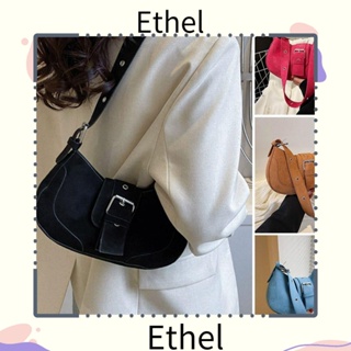 Ethel1 กระเป๋าสะพายไหล่ ใต้วงแขน หนัง PU ขนาดใหญ่ จุของได้เยอะ สีพื้น สําหรับผู้หญิง