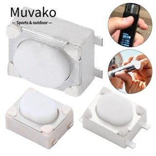 Muvako สวิตช์ปุ่มกด พลาสติก โลหะ 3*4*2.5 มม. 4 5 ขา สีขาว