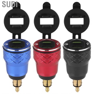 Sudi 12V-24V Motorcycle USB Port Power  Socket with  Display EU Plug