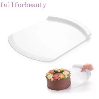 Fallforbeauty พลั่วถ่ายโอนเค้ก พลาสติกหนา ไม่เหนียวติด สีขาว