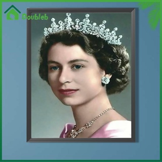 【Doub X ✮】ภาพวาดปักเพชร ทรงกลม ลาย Queen of England 5D ขนาด 40x50 ซม. DIY สําหรับตกแต่งบ้าน ✮