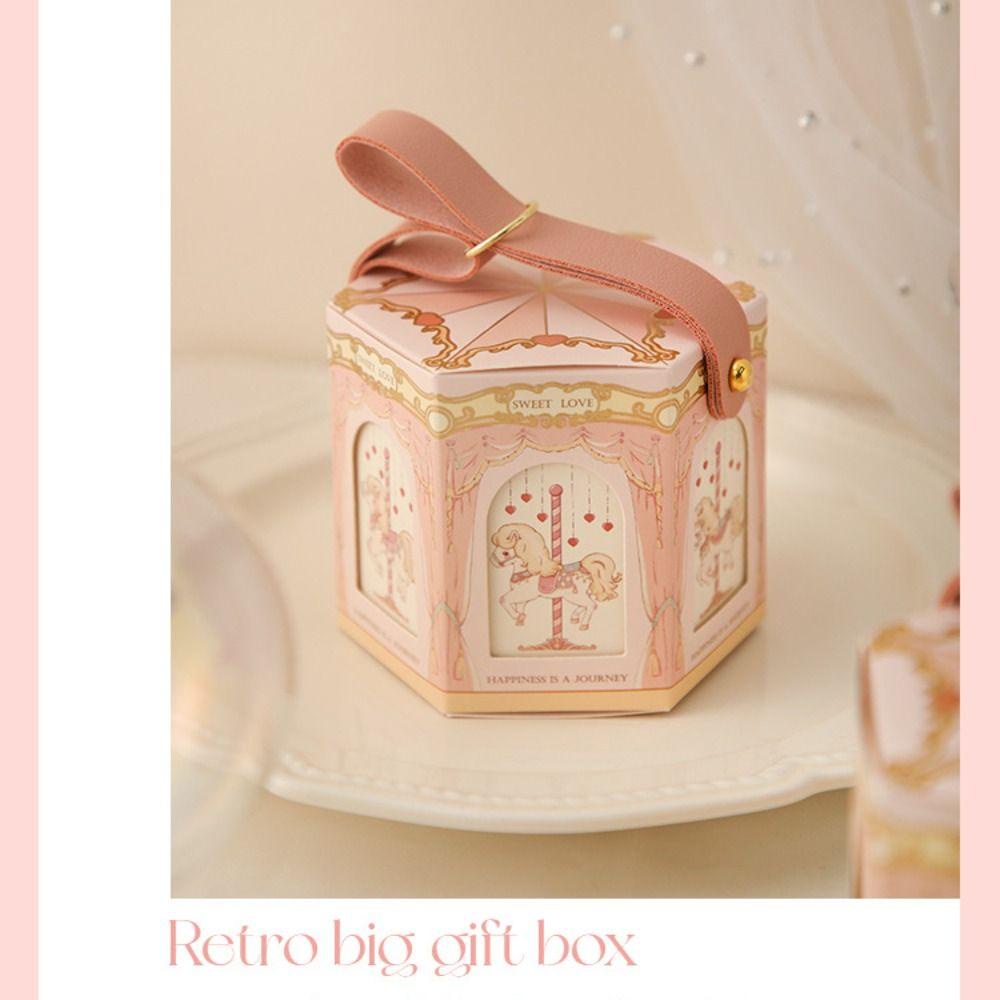 NIMENG 10 ชิ้น Merry Go รอบของขวัญกล่อง,อาบน้ําเด็กงานแต่งงาน Carousel ของขวัญกล่อง,ตกแต่งหนังวันเกิด Cracker แพคเกจขนม Treat เด็ก ราคา ถูกที่สุด ดีลบีเคเค แกลเลอรีภาพที่ 4