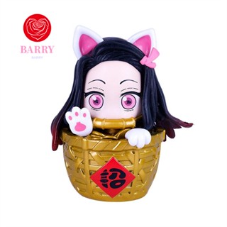 Barry Kamado Nezuko ฟิกเกอร์ อนิเมะ Q Version Demon Slayer ของเล่นเด็ก แมวนําโชค 10 ซม. คอสเพลย์ ของเล่นเด็ก