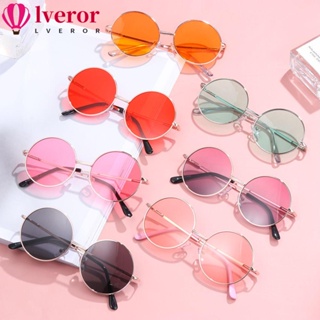 Lveror แว่นตากันแดด UV 400 กรอบโลหะ ทรงกลม สไตล์เรโทร สําหรับเด็กผู้ชาย และเด็กผู้หญิง