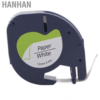 Hanhan Label Tape Resin Ribbon Abrasion Resistant Black-on-White for Handmade Gift Wrap Party Maker Printer Labeling