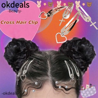 Okdeals กิ๊บติดผมโลหะ ของขวัญ สไตล์พังก์ ฮาราจูกุ 1 คู่