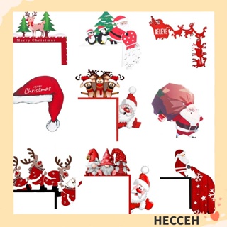 Hecceh จี้ไม้ รูปซานตาคลอส กวาง คริสต์มาส สําหรับตกแต่งมุมประตู DIY