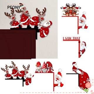 Peonypavilion จี้ไม้ ลาย Merry Christmas DIY สําหรับตกแต่งขอบประตู เทศกาลคริสต์มาส