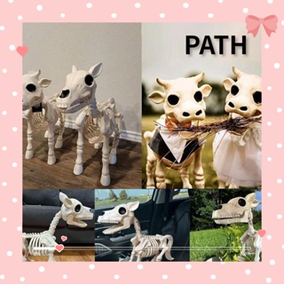 Path โครงกระดูกวัว กะโหลกม้า น่ากลัว เรซิน พร็อพสําหรับตกแต่งปาร์ตี้ฮาโลวีน กลางแจ้ง