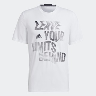 adidas เทรนนิง เสื้อยืดเทรนนิงสโลแกน Designed for Movement AEROREADY HIIT ผู้ชาย สีขาว HN8509