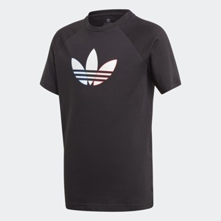 adidas ไลฟ์สไตล์ เสื้อยืดพิมพ์ลาย Adicolor เด็ก สีดำ GN7434