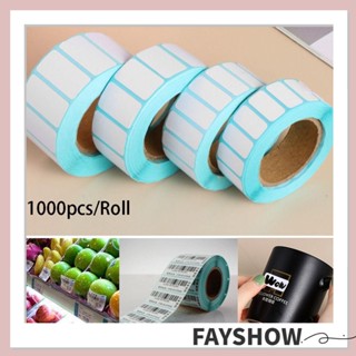 Fay 1000 ชิ้น / ม้วน สติกเกอร์ความร้อน การ์ดพิมพ์ อุปกรณ์ป้ายเปล่า ฉลากแพ็กเกจ