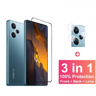 Xiaomi Poco F5 3 in 1 ฟิล์มกันรอยหน้าจอ สําหรับ Xiaomi Redmi Note 12 11 11s Pro Plus Mi 13 12T Pro 5G ฟิล์มกันรอย และฟิล์มกันรอยกล้อง และฟิล์มคาร์บอนไฟเบอร์