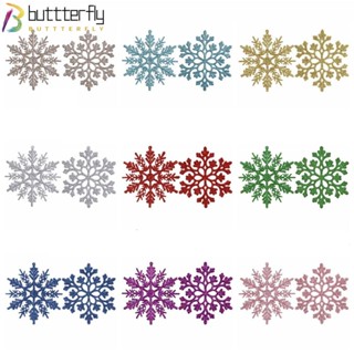 Buttterfly เกล็ดหิมะพลาสติก 10 ซม. 2023 สีสดใส สําหรับตกแต่งปาร์ตี้คริสต์มาส ฤดูหนาว 24 ชิ้น