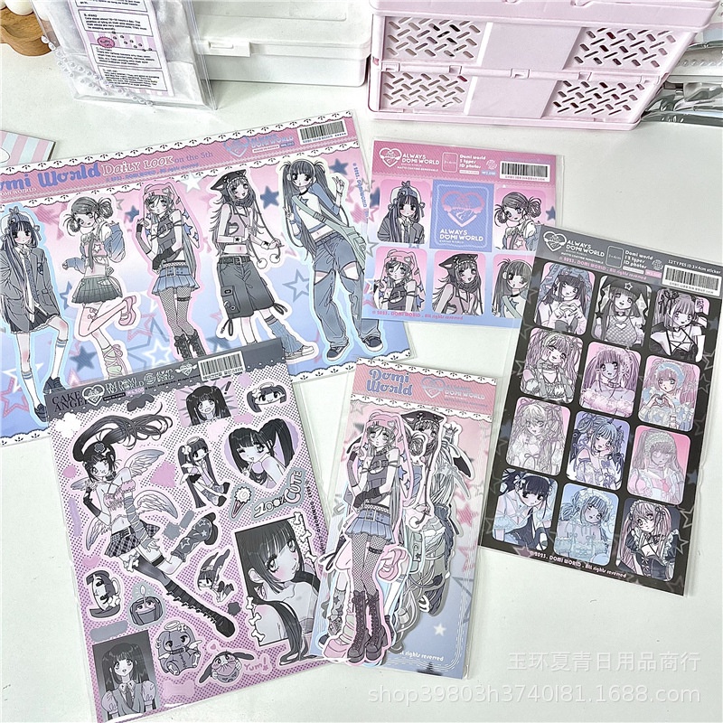 Domi WORLD'S ใหม่ สติกเกอร์ ลาย DOMI SWEET SUBSTYLE STICKER ANGEL MAID Y2K สําหรับตกแต่งเต็นท์ การ์ด