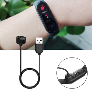 Superage สายชาร์จสำหรับ Xiaomi Mi Band 5 6 7 NFC Smartwatch USB สายชาร์จแม่เหล็กสำหรับ Amazfit 3.3ft สีดำ