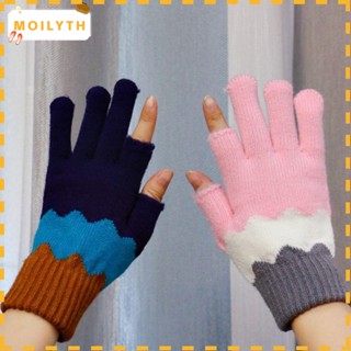 Moilyth ถุงมือผ้าขนสัตว์ แบบไม่มีนิ้ว สําหรับเล่นเกม โทรศัพท์มือถือ