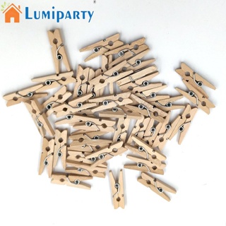 Lumiparty คลิปหนีบผ้าไม้ธรรมชาติ อเนกประสงค์ ใช้ซ้ําได้ 10 เมตร 100 ชิ้น