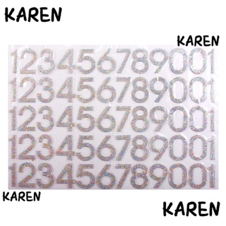 Karen สติกเกอร์กลิตเตอร์ พลอยเทียม AB สีขาว 60 ชิ้น สําหรับตกแต่งเสื้อผ้า