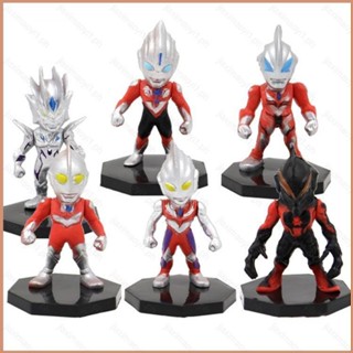 โมเดลฟิกเกอร์ อุลตร้าแมน Tiga Belial Geed Zero Ultraman ของเล่น ของสะสม สําหรับเด็ก 23 6 ชิ้น