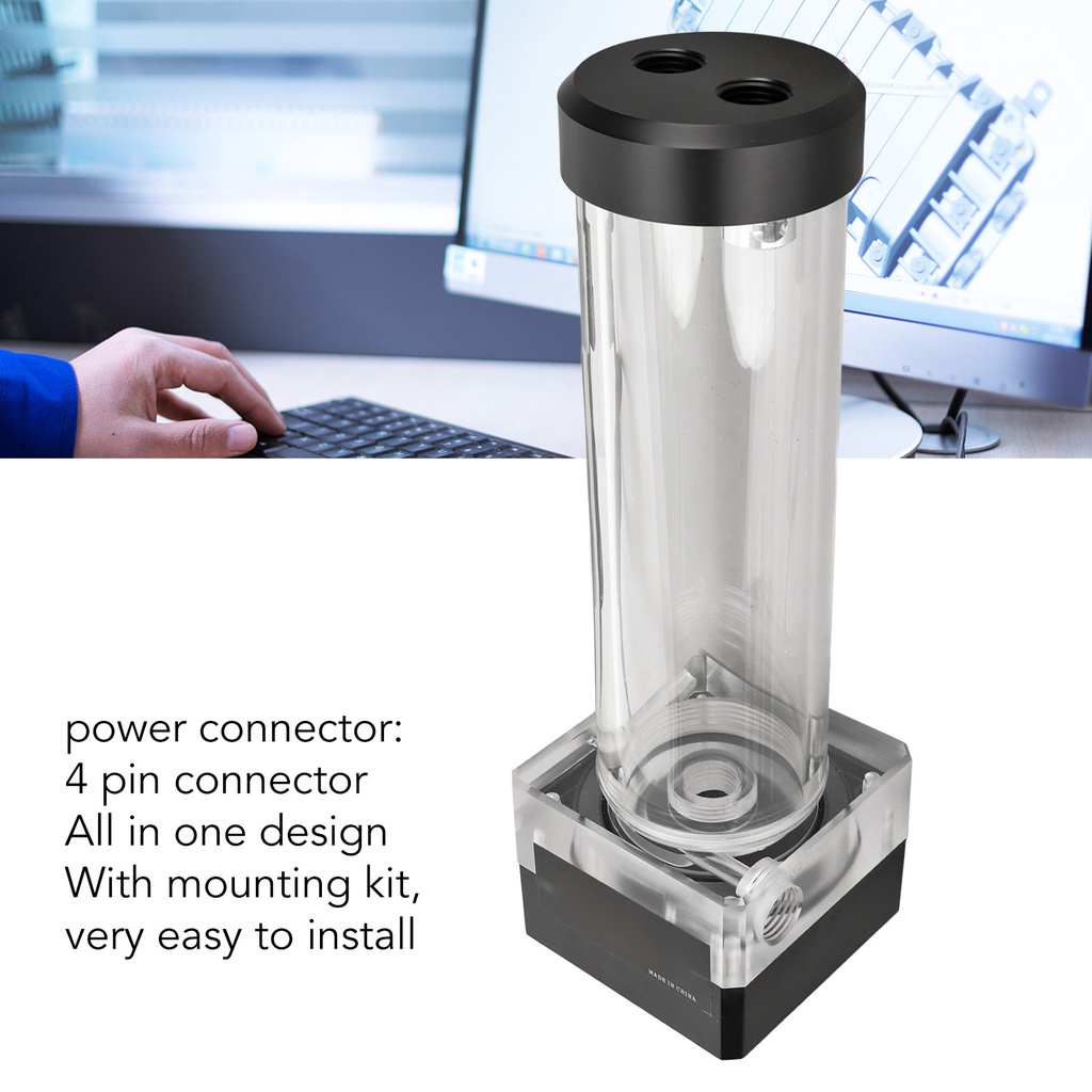 B'superage ถังปั๊มน้ําระบายความร้อน Cpu 550L/H 10W 12V พร้อมหัว 3.5 ม. G1/4 เกลียว 20 ซม.