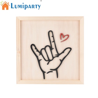 Lumiparty ป้ายประติมากรรมไม้ รูป I Love You สําหรับแขวนตกแต่งบ้าน