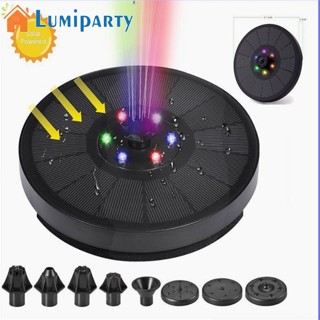 Lumiparty เครื่องปั๊มน้ําพุ พลังงานแสงอาทิตย์ 6 Led แบตเตอรี่ในตัว 1200mah สําหรับอาบน้ํานก ตู้ปลา