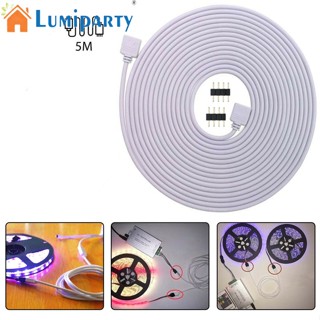 Lumiparty สายเคเบิลเชื่อมต่อ 4pin ยืดหยุ่น งอได้ สําหรับแถบไฟ Led Smd Rgb 5050 3528