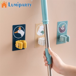 Lumiparty ชั้นวางไม้กวาด ไม้ถูพื้น แบบตะขอ สําหรับห้องน้ํา ห้องครัว