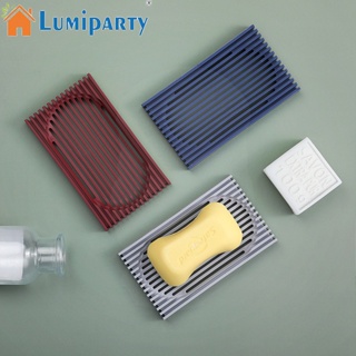 Lumiparty ถาดซิลิโคน หลายสี ระบายน้ําเอง สําหรับวางสบู่ ในห้องน้ํา