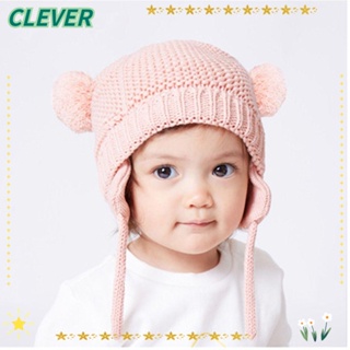 Clever หมวกบีนนี่ ผ้าถัก กันลม แบบหนา ให้ความอบอุ่น แฟชั่นฤดูใบไม้ร่วง ฤดูหนาว กลางแจ้ง