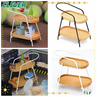 Clever รถเข็นจิ๋ว 5.5*5*3 ซม. สองชั้น สีดํา สีขาว สําหรับบ้านตุ๊กตา