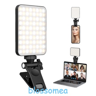 Blossomea ไฟเซลฟี่ LED พร้อมคลิปหนีบ แบตเตอรี่ 2000 MAh หรี่แสงได้ 3000-6500 K 3 โหมด สําหรับโทรศัพท์มือถือ