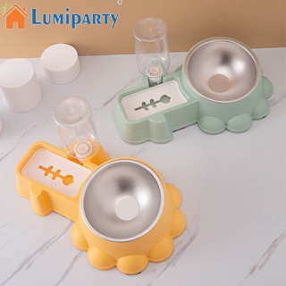 Lumiparty ชามให้อาหารสัตว์เลี้ยง สเตนเลส กันพลิกคว่ําอัตโนมัติ สําหรับสุนัข