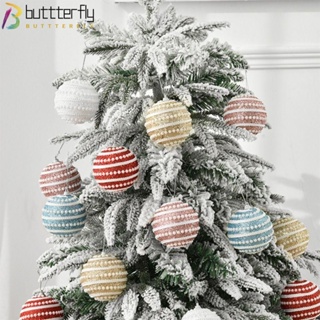 Buttterfly จี้ลูกบอลแขวนตกแต่งต้นคริสต์มาส 8 ซม. 2 ชิ้น