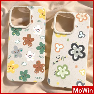 Mowin - เข้ากันได้สำหรับ เคสไอโฟน เคสไอโฟน11 เคส iphone 11 กรณีเป็นมิตรกับสิ่งแวดล้อมสีขาวกรณีนุ่มปกป้องกล้องป้องกันการกันกระแทกสียิ้มใบหน้าดอกไม้เข้ากันได้กับ iPhone 13 PRO MAX 12 PRO MAX 11 XR XS