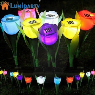 Lumiparty โคมไฟ Led รูปดอกทิวลิป พลังงานแสงอาทิตย์ กันน้ํา Ip54 6 ชิ้น สําหรับตกแต่งสวน ลานบ้าน