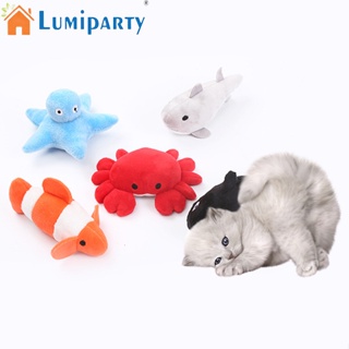 Lumiparty ของเล่นตุ๊กตาการ์ตูนสัตว์ทะเล ทนต่อการกัด สําหรับสัตว์เลี้ยง แมวในร่ม