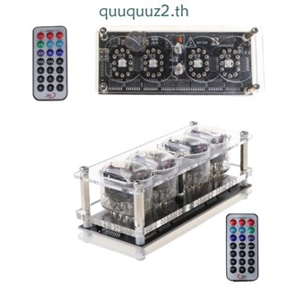 Quu 4 Bit อิเล็กทรอนิกส์ Nixie ตารางหลอด Led โต๊ะเดสก์ท็อปตกแต่งบ้านสวน