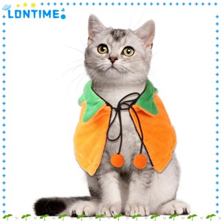 Lontime เสื้อคลุมฟักทอง สีส้ม เครื่องแต่งกายสุนัข ฮาโลวีน ผ้ากํามะหยี่ขนนิ่ม ใส่สบาย ระบายอากาศ สองด้าน