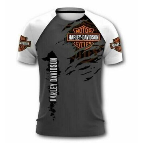 เสื้อยืด พิมพ์ลาย Harley-Davidson 3 มิติ สําหรับผู้ชาย ไซซ์ S ถึง 5XL