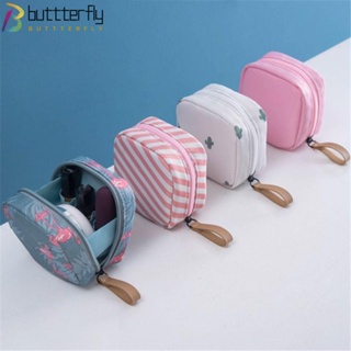 Buttterfly กระเป๋าเครื่องสําอาง กันน้ํา ลายฟลามิงโก้ กระบองเพชร สีพื้น สําหรับผู้หญิง