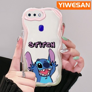 เคสโทรศัพท์มือถือแบบนิ่ม ใส กันกระแทก ลาย Stitch สีครีม แฟชั่น สําหรับ OPPO R17 R15 Pro